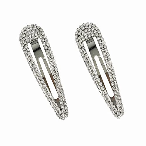 SURALIN 2 PCS Damen Haarschmuck Strass Haarspange Kristall Haarspange Damen Elegante (Silber)