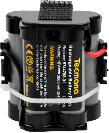Tecmana 3 000 mAh 18 V litiumbatteri kompatibel med Gardena Robot R38Li, R40Li, R45Li, R50Li, R70Li, R75Li, R80Li, 124562
