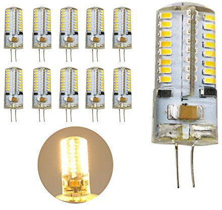 Mengjay 10 Stück G4 LED-Leuchtmittel, 320LM, 4W (Ersatz für 50W Halogen-Leuchtmittel), AC 220V, warmweiß (3000K)