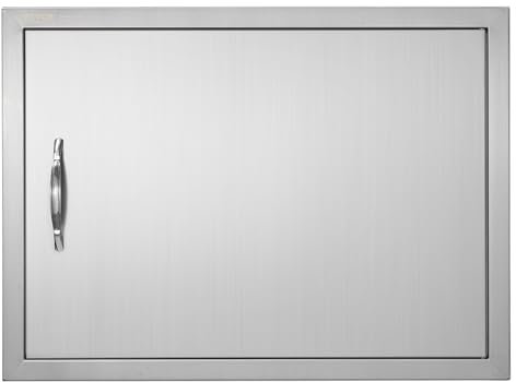 VEVOR Puerta de Acceso a Barbacoa de Cocina Exterior 68,5x50,8 cm Empotrada de Acero Inoxidable Con Manija Para Isla, Estación de Parrilla, Armario Exterior