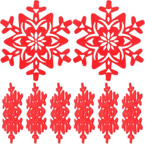 TOPBATHY 16pcs Weihnachten Filz Untersetzer Non-Skid Wärme Tasse Matten Runde Weihnachten Filz Set