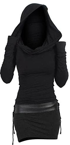 WILLBEST Women's Autumn Winter Dresses: Mini Midi; Black; Size M; Regular Fit; High Waist; Crossover Back; Casual