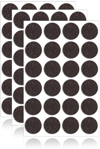 JIYIN 72 feltrini da 22 mm, autoadesivi, marroni, 3 mm, spessi feltrini per sedie, mobili, feltrini e protezioni per mobili (rotondi)