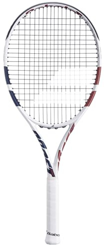 Babolat, Racchetta da Tennis Modello Boost Drive, Grip 1, Blu Corallo Bianco, Telaio leggero in Grafite, Grande Setaccio, Piano di Corda 16x19, per Giocatori Casual che desiderano progredire