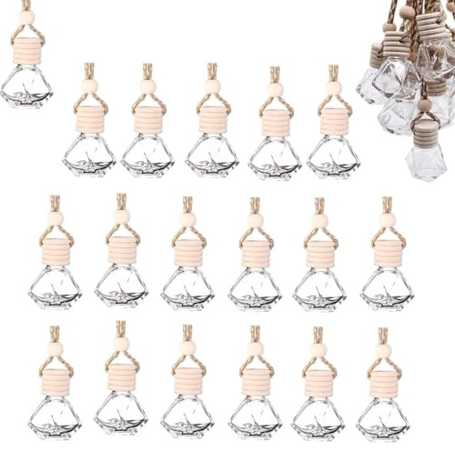 ZHAOYCSH 20 Stück 8ml Auto-Lufterfrischer Parfümflasche Nachfüllbar, Auto Duft Diffusor & Aromatherapie ätherisches Öl Flasche für Zuhause, Büro Zuhause Parfüm Decor