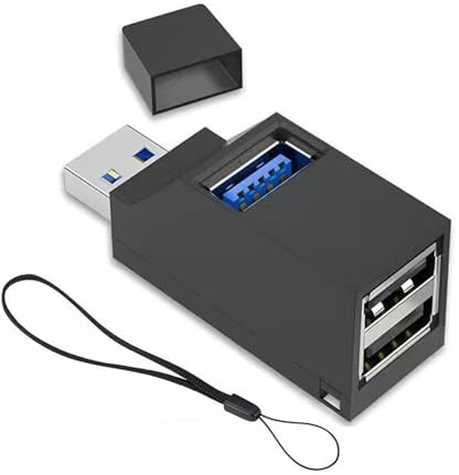 Divisor de 3 Puertos 3.0(2 USB 2.0 + 1 USB 3.0), Hub Mini para Ordenador portátil, PC Compatible con Impresora, Teclado, ratón, Auriculares