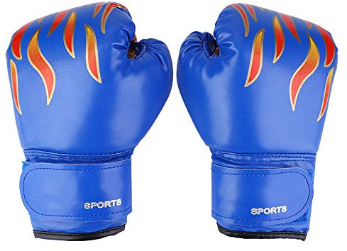 TARSHYRY Boxing Gloves for Kids, Gloves Kids Boxing Fighting Muay Thai Sparring Punching Boxing Grappling Kids Boxing Gloves Sandbag Gloves (Blue Gloves Blue Palm Heart)