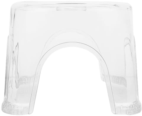 Toyvian Tabouret de Transparent Antidérapant en Plastique PP Grand Format 30X26X27 CM Marchepied Multifonction pour Salle de Bain Siège Étanche Confortable pour Rasage et Bain