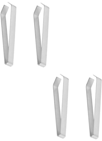 Uonlytech Set 4 Pinzette in Acciaio Inox per Alimenti Punta Piatta e Obliqua, Pinza a Forma di Spina per Rimozione Lische e Peli, Utensili Cucina per Food Styling e Depilazione Carne,