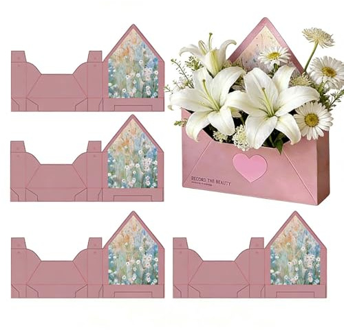 Bukettlådor – enkel installation, enkel att installera, bekväm, effektiv, 5 stycken blomförpackning, vikbar blomlåda | Multipurpose utomhus inomhus användbar