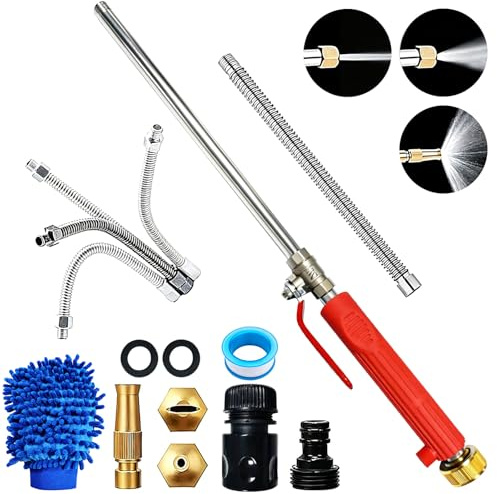 Lancia per Tubo Acqua, FainFun Pressure Washer, Pistola Acqua Alta Pressione, Getto d Acqua per Pulizia ad Alta Pressione, Pulitore ad Alta Pressione, Bacchetta Idropulitrice (Arancione)