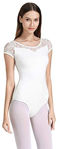 ModLatBal Women and Girls Short Sleeve Leotards for Ballet Dance Bodysuit
