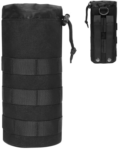 Azarxis Marsupio Tattico da Cintura con MOLLE, Borsello Tattico per Polizia e Militare, Porta Telefono da Cintura per Caccia Trekking Campeggio(05 Nero)