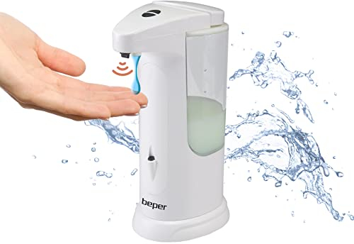 BEPER Automatischer Seifenspender und Desinfektionsmittel, Kunststoff, Weiß, klein, P201UTP004, pequeña