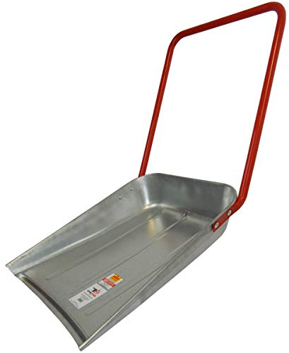 SHW-FIRE | Maxi Schneeschieber 62 cm, robuste Schneewanne aus Stahlblech mit ergonomischem Griff, verzinkte Wanne ideal für große Flächen, große robuste Schaufel für Schnee | Made in Germany