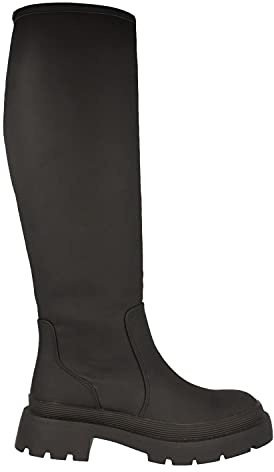 Botas de Agua para Mujer, Comodas, con Estampado Liso, y Cierre de Cremallera, Primavera Verano 2021. Talla 40 Negro