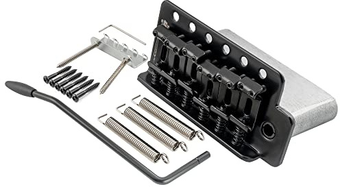 Wilkinson M Series 52.5mm 6-Screw Vintage Guitar Tremolo Bridge with 36mm Block for Squier/Mexico Fender Strat Style Electric Guitar, Black