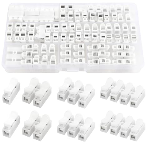 YIXISI 46 PCS Quick Connector - No Welding Spring Connector, Cable Clamp Terminal Block, LED Strip Light Wire Connecting, CH1 CH2 CH3 CH4