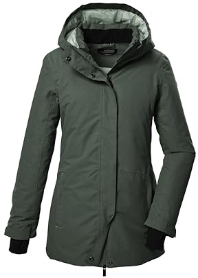 killtec Mujer Parka funcional/parka con capucha KOW 93 WMN PKR, grüngrau, 48, 41817-000