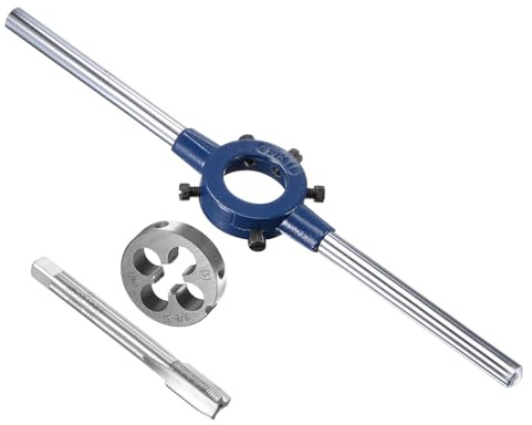 CoCud Gewindebohrer- und Schneideisen-Set Hochgeschwindigkeitsstahl | 3/8-32 UNEF Schneideisen 20mm-30mm Außendurchmesser, Gewindeschneid- und Schraubenschlüssel-Set, M9-M11 Schneideisen