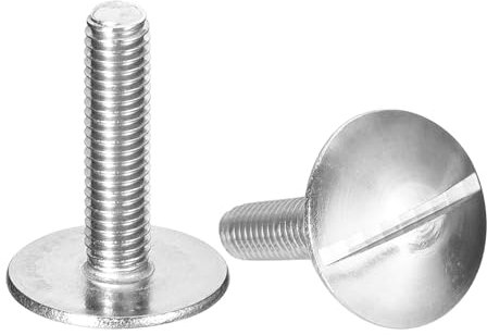 QUARKZMAN M5x22mm Vis à Tête Plate Fendue Extra Large, 2Pcs Boulons à Tête Ronde en Acier Inoxydable 304