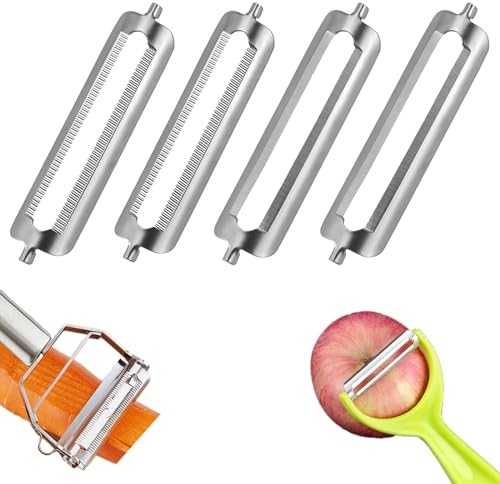 Turbo Schäler Ersatzklingen 4 Stück Schäler Ersatzklingen Turbo Sparschäler Ersatzklingen Ersatzklingen für Sparschäler Blades Sägezahnform für Turbo Flachschliff Profischäler