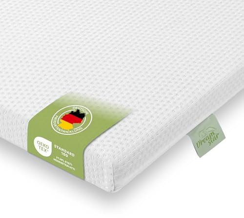 DREAMSTAR Easy Dream Matratzen Topper 140 x 200 cm H4 | Matratzentopper mit Kaltschaumkern| Matratzenauflage Härtegrad 4 | Öko-TEX® | 5 cm hoch