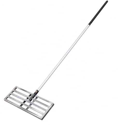 SECURA Rasenrakel Edelstahl 60 x 25 cm inkl. 138 cm Stiel - Leveling Rake zum Planieren, Einsanden und Topdressing - Rasenplanierer für Sand, Erde und Rasenausgleich
