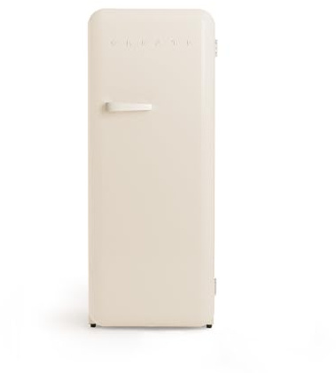 CREATE / RETRO FRIDGE 150 OFF WHITE/Réfrigérateur blanc cassé avec poignée blanc cassé et congélateur 281L / 102W, faible consommation, 150 cm, 3 étagères, régulateur de température, 60x60x150 cm