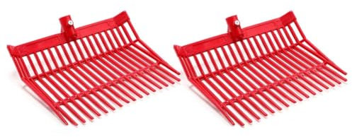 Jzoowar Cabezal de Repuesto de Horquilla para EstiéRcol, Cabeza de Horquilla, Rastrillo para EstiéRcol de Caballo, Para Recoger EstiéRcol, EliminacióN de Desechos Estable, Rojo, 2 Piezas