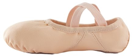 Scarpe da Balletto per Bambine e Bambini – Morbide Scarpette da Danza in Tela con Suola Spezzata Antiscivolo Danza Classica(26 EU, Beige)