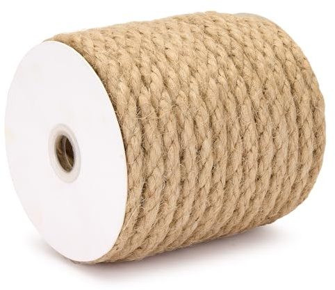 Corde de Jute Naturelle Torsadée - 12 mm x 10 mètres | Ficelle Robuste pour Bricolage, Jardinage, Décoration et Artisanat, Brun