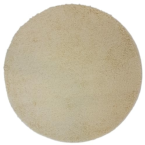 NYVI Badematte NYVISpa Lasalle Ø 60 cm Beige Rund - Badezimmerteppich - rutschfest, Saugfähig, Schnell Trocknend, Fußbodenheizung geeignet, Oeko-TEX, Waschbar, Weich