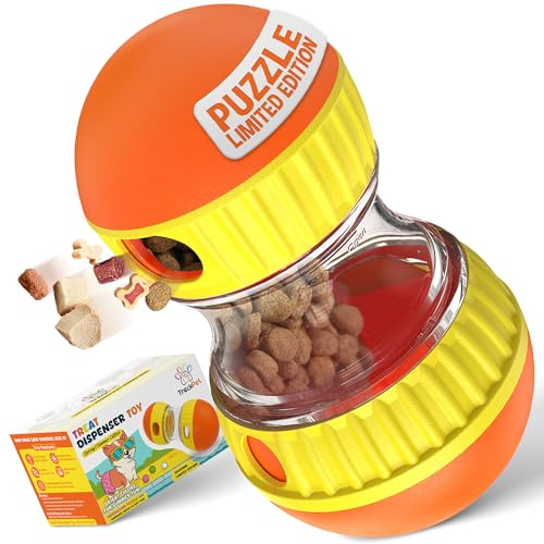 Dog Treat Dispenser Toy interactive-Treat puzzle toys for dogs mental stimulation-puzzle feeder dog & cognitive toys for dogs–Durable stimulating dog toys for Boredom-Limited Treat Dispensing Dog Toys