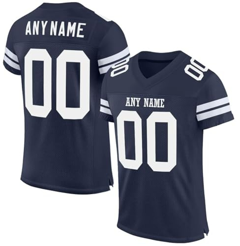 Custom American Football Replica Team Jersey Stripe Printed with Name Number Personalized Rugby Uniform for Men Women Boys Girls