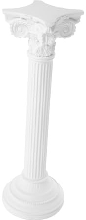 LIOOBO Resin Roman Pillar Sculpture for Table, Vintage Decorative Column Statue for Wedding and Office Desktop Decor, Long European Style Architectural Roman Column Ornament