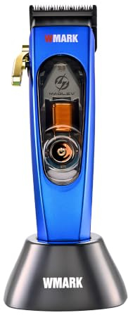 WMARK NG-9004 - Tagliacapelli professionale senza fili, motore Maglev 10.000 giri/min, batteria 180 min, ricarica wireless USB-C, 3 custodie intercambiabili, lame in acciaio, per barbieri e uso