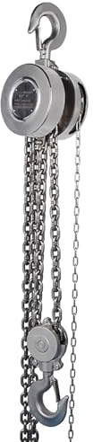 Stainless Steel Hand Chain Hoist - 1 Ton 2200 lbs Capacity, Rust-Proof Manual Chain Fall with Smooth Bearing, 20 ft Lifting Height, Heavy-Duty Pulley Hoist for Industrial, Garage(1T-9m/30FT)