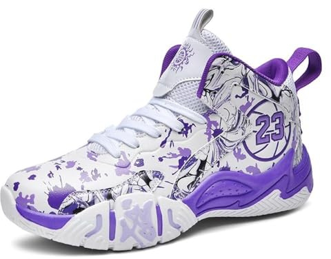 Herr Basketskor Promenad Löpning Andningsbara Bekväma Sneakers(Purple,35 EU)