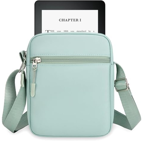 KIRZAX 6-7 Custodia Borsa protettiva, può essere indossata a tracolla, adatta per 7 Kindle Paperwhite/Colorsoft, 6 Kindle (6 pollici), 6.8 Paperwhite, Ebook Reader, Custodia Kindle Colorsoft