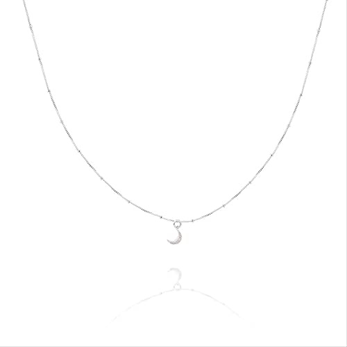 QYYZTHX Collar Collar de Guisantes de Luna de Diamantes para Mujer joyería Collar de Gargantilla de Cadena