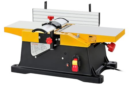 1800W Electric Wood Planer Thicknesser for Woodworking, Multifunctional Benchtop Jointers, Heavy Duty Machine for Precision Wood Cutting and Planing