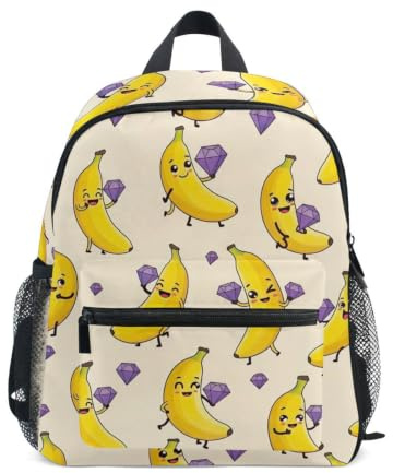 Söta bananer beige ryggsäck för småbarn för pojkar flickor barn skolryggsäck, Söta bananer beige, Small, Coola ryggsäckar för fotboll