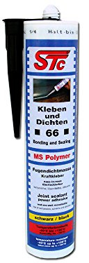 STC 1K Dichtmasse MS Polymer schwarz 290 ml Kartusche | Kleben und Dichten – Karosseriekleber Kraftkleber Karosseriedichtmasse