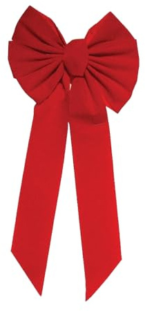 Rocky Mountain Goods Large 20-inch Red Bow - Christmas Wreath Bow - Great for Large Gifts - Indoor/Outdoor use - Waterproof Velvet - Attachment tie Included for Easy Hanging