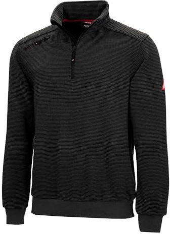 Nitras Herrenpullover Motion TEX Plus für die Arbeit mit Gummibund & hohen Stehkragen in Schwarz Größe L