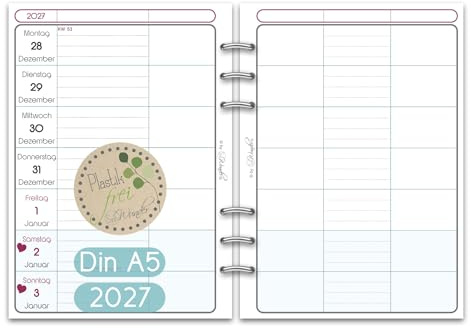 SinnWunder / 2027 / Wochen-Kalendereinlage/Din A5 / FamilySinn