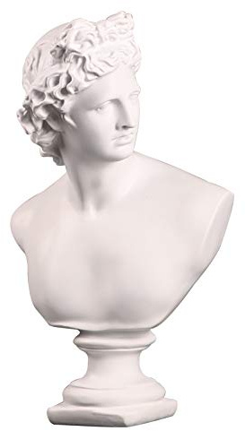 Vinbcorw Escultura de réplica de la Estatua del Busto de David, Dibujo Artesanal práctico para el Artista de la Figura de Yeso 31X19X14cm,Blanco