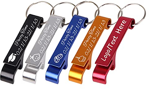 5 Pezzi Portachiavi apribottiglie personalizzato personalizzato all'ingrosso per uomo donna,apribottiglie in metallo personalizzato bomboniere per feste di matrimonio,inciso con logo,testo