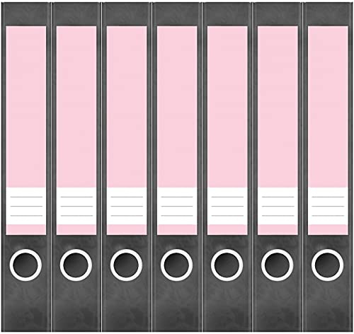 Etiketten für Ordner | Rosa 7 | 7 Aufkleber für schmale Ordnerrücken | Selbstklebende Design Ordneretiketten Rückenschilder
